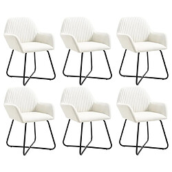 vidaXL Chaises à manger lot de 6 crème tissu