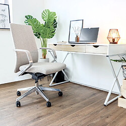 Chaise de bureau / Siège pivotant BESSONA Tissu Beige hjh OFFICE pas cher