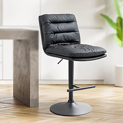 Non Tabouret de bar Damar simili cuir noir