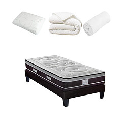 HYPSOM Pack Divin Pack Prêt à dormir DIVIN 90x190 cm | Matelas Ressorts ensachés + Sommier + Accessoires