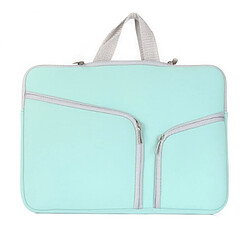 Wewoo Sacoche pour ordinateur portable vert Macbook Air 11,6 pouces Double Pocket Zip Sac à main 