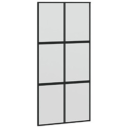 vidaXL Porte coulissante noir 102,5x205 cm verre trempé aluminium