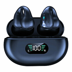 Casque Bluetooth Sans Fil À Réduction De Bruit Casque À Conduction Aérienne Clip D'Oreille Ergonomique Écouteur De Sport Noir