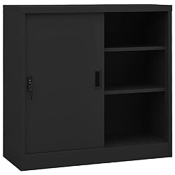 vidaXL Armoire de bureau porte coulissante Anthracite 90x40x90cm Acier 