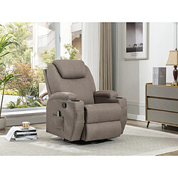 Vente-Unique Fauteuil massant SILVANO en tissu - Taupe 