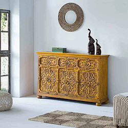 Buffet Alexandra House Living Jaune Fer Bois de manguier 45 x 96 x 147 cm