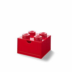 LEGO Boîte de Rangement Empilable avec 4 Boutons Rouge Taille S