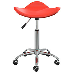 vidaXL Chaise pivotante à manger Rouge Similicuir