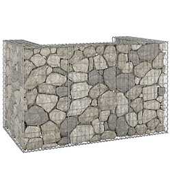 vidaXL Mur en gabion pour poubelles Acier galvanisé 180x100x110 cm