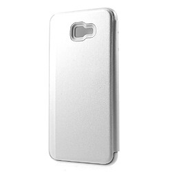 Etui en PU surface de rétroviseur de fenêtre argent pour votre Samsung Galaxy J4 Plus