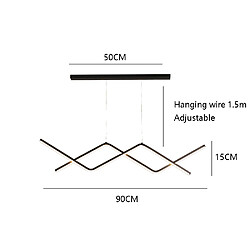 Universal Lampe suspendue noire à intensité variable en continu de type Double S avec télécomm,e, longue lampe suspendue pour salon et salle à manger pas cher