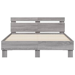 Acheter Vidaxl Cadre de lit avec tête de lit sonoma gris 120x190 cm