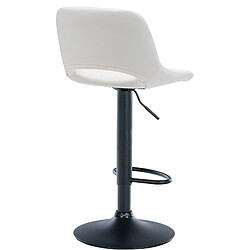 Acheter Decoshop26 Tabourets de bar chaises haute x2 avec repose-pieds en PVC blanc piètement métallique noir 10_0004064