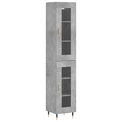 vidaXL Buffet haut Gris béton 34,5x34x180 cm Bois d'ingénierie