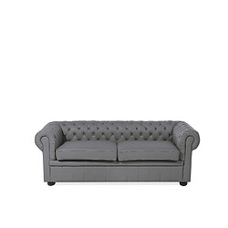 Beliani Canapé en cuir gris CHESTERFIELD 