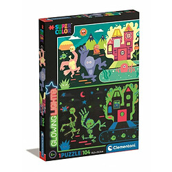 Clementoni- Glowing Lights Collection-Monsters-104 pièces, 6 Ans Enfant Dessin animé, Puzzle Fluorescent-fabriqué en Italie, 27558, Multicolore 