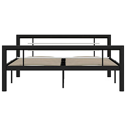 Avis Maison Chic Lit adulte - Lit simple Cadre de lit,Structure du lit Contemporain Noir et blanc Métal 160 x 200 cm -MN96991