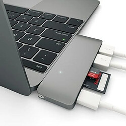 Satechi Hub Type-C avec 2 Ports USB 3.0 et 2 Lecteurs Carte SD/Micro SD Gris anthracite pas cher