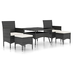 Maison Chic Mobilier à dîner de jardin 9 pcs,Table et chaises d'extérieur résine tressée et verre trempé -GKD337751