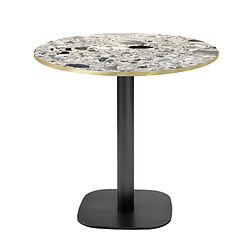 Restootab Table Ø70cm - modèle Round terrazzo cepp chants laiton