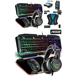 Spirit of Gamer Pack GAMER PRO-ULTIMATE MKH5 SOURIS RGB + CLAVIER RGB + TAPIS SOURIS RGB + Convertisseur consoles NINTENDO SWITCH PS4 XBOX