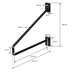 Acheter ML DESIGN MODERN LIVING Lot de 6 supports d'étagère murale console décorative support acier noir 220 mm