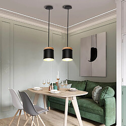 Avis Stoex Suspension Luminaire Moderne E27 Suspension Lustre Rétro en Métal Plafonnier Nordique Pour Salle À Manger, Bureau, Chambre À Coucher, Cuisine (Noir)