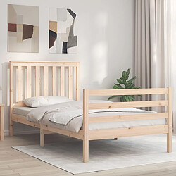 Maison Chic Cadre/structure de lit et tête de lit pour adulte - Lit Moderne Chambre 100x200 cm bois massif -MN54286