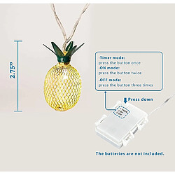 BESTA 15ft 30 LED Ananas Guirlande Lumineuse, Fée Guirlande Lumineuse À Piles pour Patio Maison Fête De Mariage Chambre Anniversaire Décoration