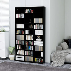 vidaXL Armoire à CD Noir 102x16x177,5 cm Bois d'ingénierie