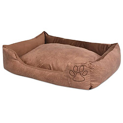 Maison Chic Niche Lit pour chien | Panier couchage pour chiens avec coussin Cuir artificiel PU Taille M Beige -GKD85914