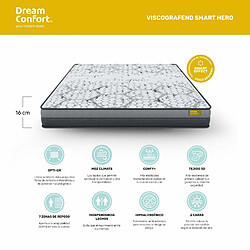 Matelas HR Viscographene Smart Hero 140X200 16 cm Double Face Indépendance des Lits Fermeté Haute Dream Confort pas cher