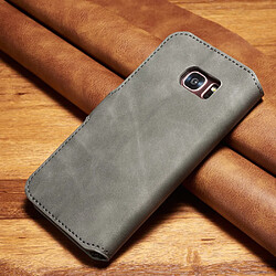 Etui en PU style rétro gris pour votre Samsung Galaxy S7 Edge