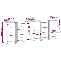 vidaXL Buffet Marron miel 230x35x80 cm Bois massif de pin pas cher