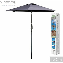 Sunnydays Parasol de jardin avec housse de protection - Parasol inclinable - Diamètre 200 cm - Anthracite
