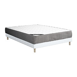 Vente-Unique Ensemble 160 x 200 cm sommier tapissier + matelas mousse HR et accueil latex ép.30cm - MALINO de YSMÉE 