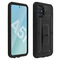 Coque Samsung Galaxy A51 bi-matiere Protection écran Clip ceinture Supcase Noir