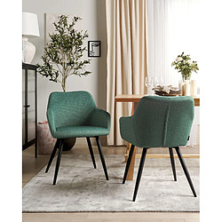 Beliani Chaise de salle à manger CASMALIA Set de 2 Velours Vert foncé