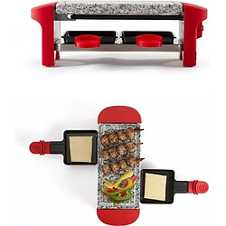 Livoo Appareil à raclette rouge 2 personnes 350W Plateau amovible en granite + Pieds antidérapants