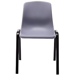 Decoshop26 Lot de 4 chaises visiteur empilable salle d'attente en plastique gris et métal 10_0003207