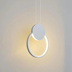 Stoex Lampe À Suspension Nordique Ronde Lustre Moderne Plafonnier Led Minimaliste (Blanc), Luminaire D'Intérieur, Blanc Chaud