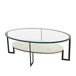 Table Basse Thai Natura Blanc Brun foncé 107 x 44 x 62 cm 