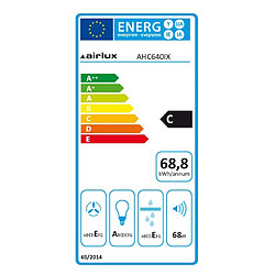 Hotte visière 60cm 344m3/h inox - ahc640ix - AIRLUX