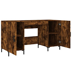 Maison Chic Bureau,Table de travail,bureau de travail pour chambre chêne fumé 140x50x75 cm bois d'ingénierie -GKD90612 pas cher