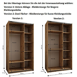 Abiks Meble Armoire à portes battantes Lux 2 245,5/140/64 2 portes pas cher