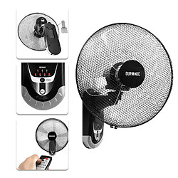 Acheter Duronic FN55 BK Ventilateur mural oscillant de 60W - 5 Pâles de 40 cm - Télécommande/Minuterie / 3 Vitesses - Moteur puissant et silencieux - Support mural coulissant montable démontable à la volée