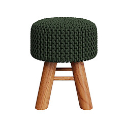 Rendez Vous Deco Petit tabouret tricot Lisa vert kaki 