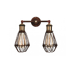 Luminaire Center Applique murale Arcade Brun rustique 2 ampoules 26cm Coloris : Brun rustiqueNombre d'ampoules : 2Type d'ampoule : E27Puissance Max en Watts (W) : 60Ampoules incluses : NonIP20Hauteur en Cm : 26Largeur en Cm : 35Projec