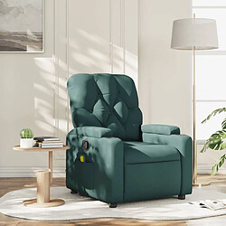 Maison Chic Fauteuil de massage inclinable,Fauteuil luxe de relaxation Vert foncé Tissu -MN90862