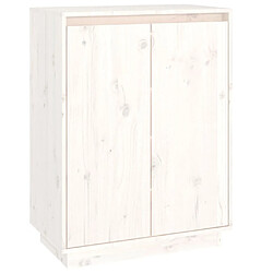 vidaXL Armoire à chaussures Blanc 60x35x80 cm Bois de pin massif